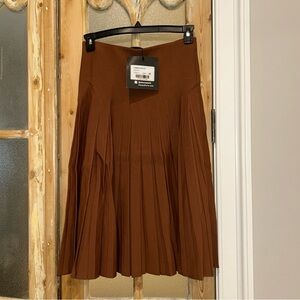 Chic Brown A-Line Pleated Skirt 27” long, Charlotte Cocoa